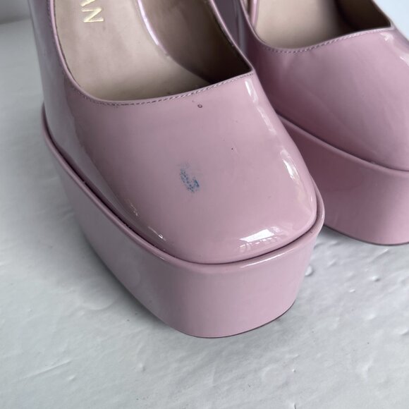 Stuart Weitzman Platform Pumps 9B‎ Blush Pink Patent Leather Mary Jane Sky High - Picture 2 of 12
